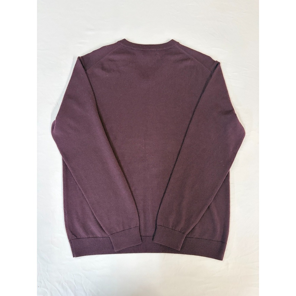 Hart Schaffner Marx Sweater Mens Large Purple Extra Fine Merino Wool V Neck - Picture 5 of 10